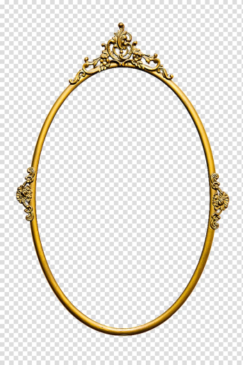 Oval gold mirror frame , Mirror Frames Vintage, mirror transparent background PNG clipart