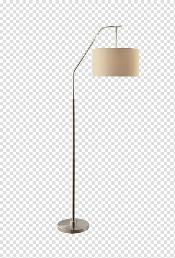 Gray floor lamp with drum brown lampshade, Lampe de bureau Light, White minimalist standing lamp transparent background PNG clipart