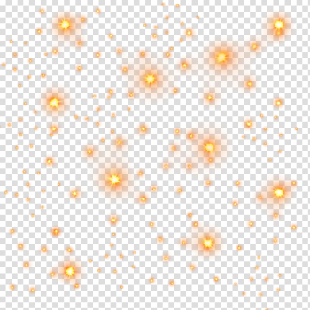 Light Star Motif, Golden light stars, orange sparkling light transparent background PNG clipart