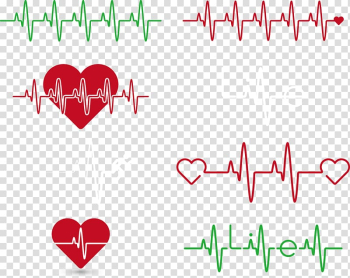 Life lines, Heart rate Electrocardiography, ECG lines Creative transparent background PNG clipart