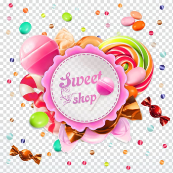 Multicolored sweet shop art, Lollipop Candy Euclidean , Lollipop border material transparent background PNG clipart