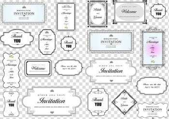 Simple Invitation Card Title Border , frame layout collage lot transparent background PNG clipart