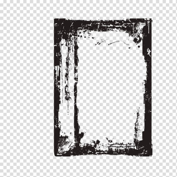 Black borderline , frame Black and white, Fine scratches borders transparent background PNG clipart
