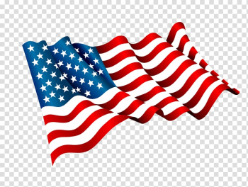 USA flag illustration, Flag of the United States , hand-painted American flag flying transparent background PNG clipart