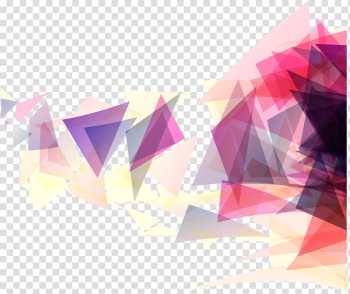 Geometry Triangle Geometric shape, Pink triangle geometric background, red and multicolored abstract painting transparent background PNG clipart