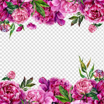 Wedding invitation Flower Greeting card Peony, Flowers Border, pink peony border transparent background PNG clipart