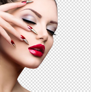 Close-up of woman closing her eyes, Light-emitting diode Ultraviolet Gel nails Nail polish, Makeup makeup female makeup transparent background PNG clipart