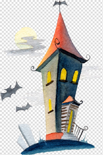 Halloween Jack-o-lantern Jiangshi Illustration, castle transparent background PNG clipart
