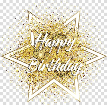 Happy Birthday star , Golden Stars Euclidean , painted gold stars transparent background PNG clipart