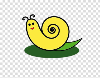 Orthogastropoda Cartoon, Snail on the leaves transparent background PNG clipart