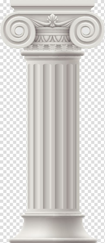 White concrete pillar, Column , ,painted European-style Roman column transparent background PNG clipart