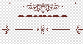 Red floral boder, Line, European division lines transparent background PNG clipart