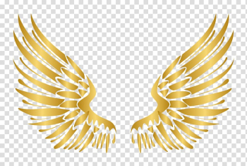 Euclidean Nail Element, European-style luxury Golden Wings elements, beige feather wings transparent background PNG clipart