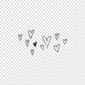 Black background with heart illustration, Vincent Drawing Doodle Heart, aesthetic dividing line transparent background PNG clipart