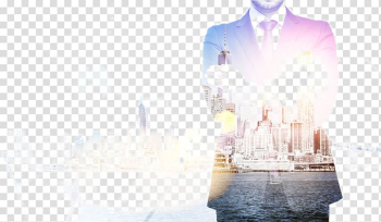 Business people and city views transparent background PNG clipart