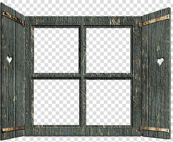 Grey wooden window grill, Window Mirror Door, Old windows transparent background PNG clipart