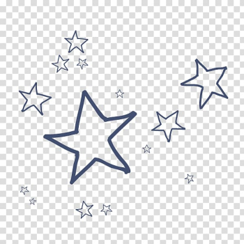 Star print illustration, Cartoon, cartoon hand-drawn line stars transparent background PNG clipart