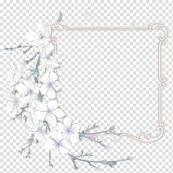 White flower border art, National Cherry Blossom Festival, Lavender Fancy Skeleton Frame Border Texture transparent background PNG clipart