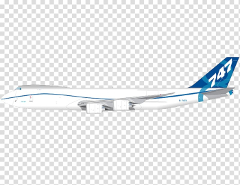 Boeing 747-8 Airplane Boeing 747-400 Concorde, Blue and white cartoon airplane transparent background PNG clipart