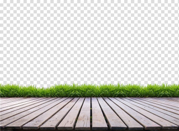 Brown wooden floor near green grasses, Floor Terrace Wood Porch, Hand-painted terrace platform transparent background PNG clipart