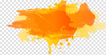Yellow and orange abstract illustration, Color Ink, Color ink splashes material [conversion] 1 transparent background PNG clipart