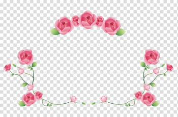 Illustration of pink rose border, Wish , Rose lace transparent background PNG clipart