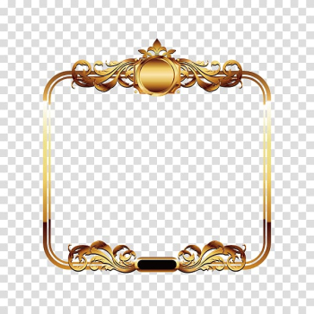 Square gold-colored illustration, Gold , Beautifully golden frame material transparent background PNG clipart