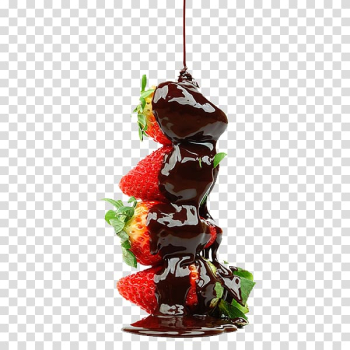Pile of red strawberries with chocolate , Fondue Chocolate fountain Strawberry Fruit salad, chocolate transparent background PNG clipart