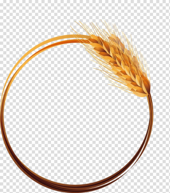 Brown wreath border illustration, Wheat, wheat transparent background PNG clipart