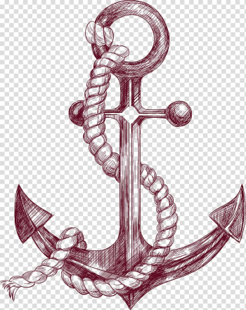 Ship anchor sketch, Anchor Drawing Banner Illustration, Sketch anchor transparent background PNG clipart