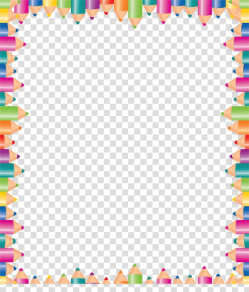Assorted-color pencil frame illustration, Colored pencil Drawing , Color pencil border transparent background PNG clipart