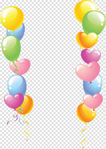 Balloons illustration, Balloon Heart, Color balloon border transparent background PNG clipart