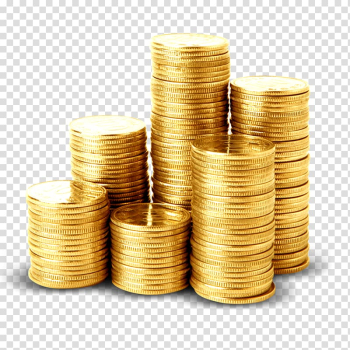 Stack of gold coins, 2 Colors Money Coin Icon, Pile of gold coins transparent background PNG clipart