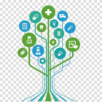 Medical logos tree-themed chart illustration, Biomedical engineering Health Care System Technology, Tree Science & Creativity transparent background PNG clipart