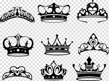 Crown of Queen Elizabeth The Queen Mother Tattoo King, Hand painted black crown transparent background PNG clipart