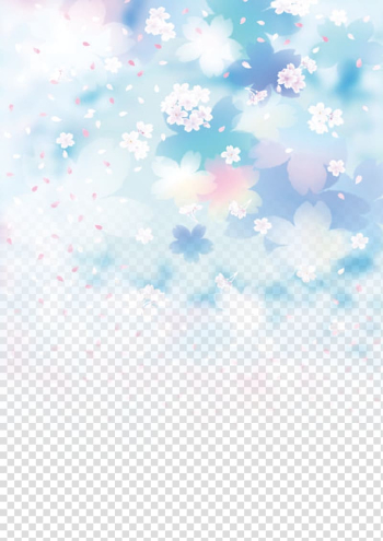 Blue flower Blue flower Sky Blue , Blue Dream cherry background, pink and white petaled flowers art transparent background PNG clipart