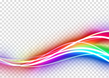 Wave of red, purple, and teal neon lights, Light Graphic design, Cool colored lines transparent background PNG clipart