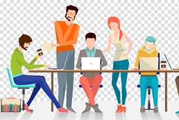 Group of people illustration, Coworking Entrepreneurship Startup company Business, Hand, painted cartoon business people business material transparent background PNG clipart