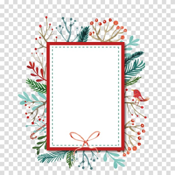 White and red border, Christmas card Greeting card, Copywriter white background red border pattern transparent background PNG clipart