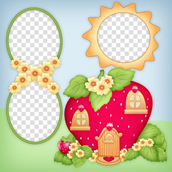 Aedmaasikas Designer Google s, Strawberry frame house sun transparent background PNG clipart