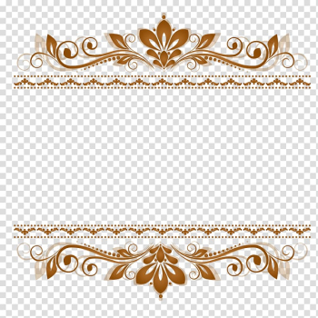 Brown floral border line, Lace Motif Ornament Pattern, Menu decorative motifs transparent background PNG clipart