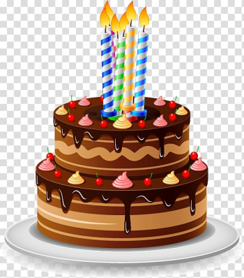 Birthday cake Chocolate cake , Cartoon chocolate cake transparent background PNG clipart