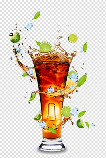 Orange juice Cocktail Rum and Coke Cola, Fruit juice and beverage cups HD material, lime cocktail illustrator transparent background PNG clipart