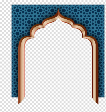 Eid al-Fitr Eid Mubarak Ramadan Eid al-Adha, Blue retro wall door, blue and brown arch transparent background PNG clipart