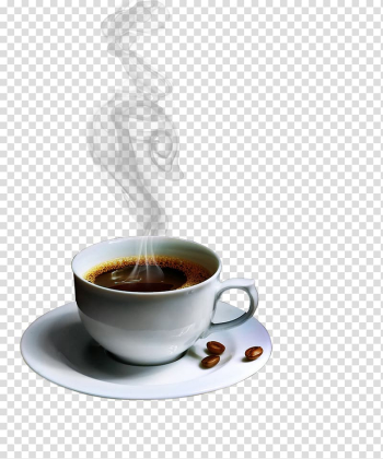 Coffee Espresso Latte Tea Kopi Luwak, Smoke Coffee, closeup of white ceramic teacup transparent background PNG clipart