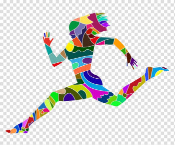 Silhouette Illustration, Colorful characters who race transparent background PNG clipart