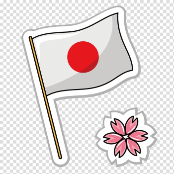 Japan flag and pink petaled flower illustration, Flag of Japan Icon, Japan banner transparent background PNG clipart