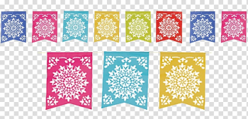 Assorted-color banner lot, Paper Papel picado Mexican cuisine Party, flag decoration transparent background PNG clipart