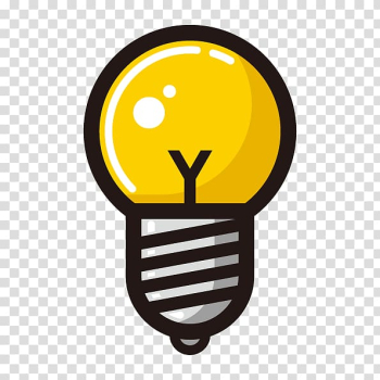 Incandescent light bulb Icon, yellow light bulb transparent background PNG clipart