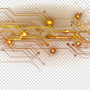 Gold circuit , Integrated circuit Electronic circuit, Gold chip lines transparent background PNG clipart
